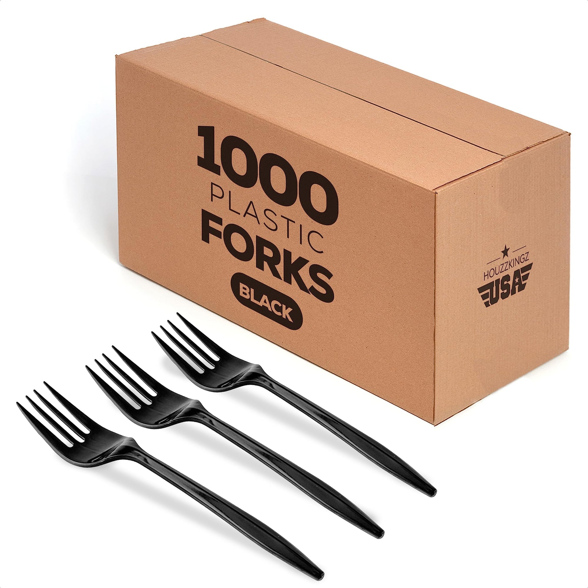 Dixie Ultra FH517 Plastic Cutlery, Heavyweight Forks, Black, 1000/Case