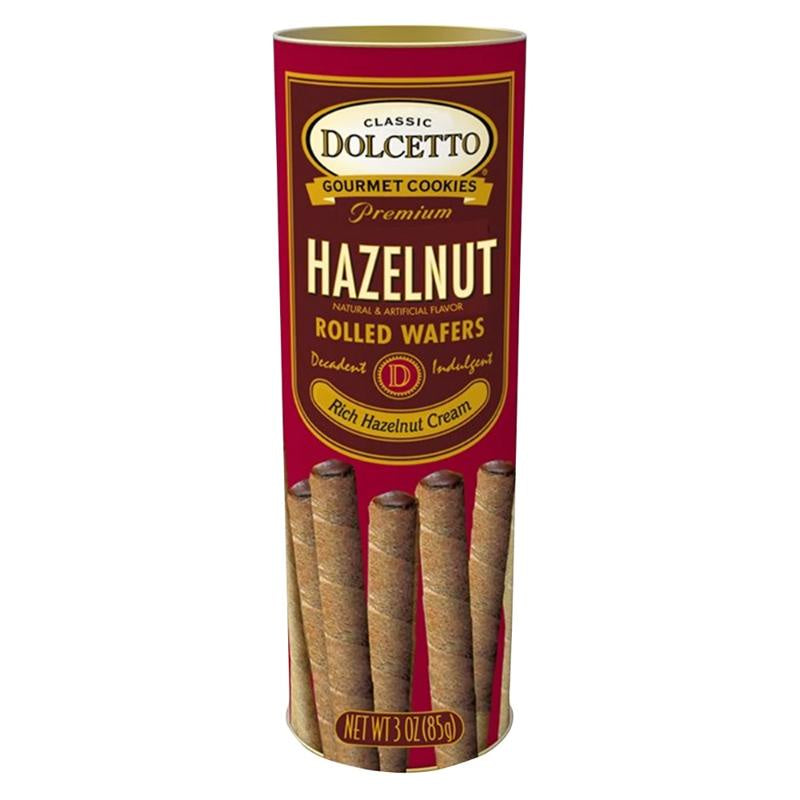 Dolcetto Hazelnut Rolled Wafers Canister 3oz