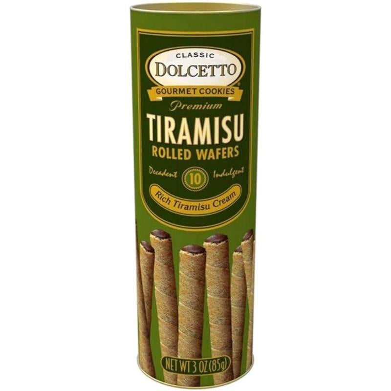 Dolcetto Tiramisu Rolled Wafers Canister 3oz