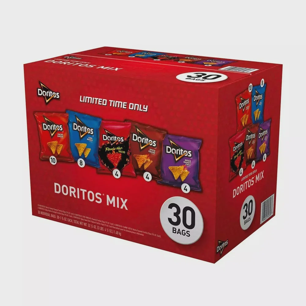 Doritos Variety Mix Tortilla Chips,52.5oz, 30 pk (BPO)