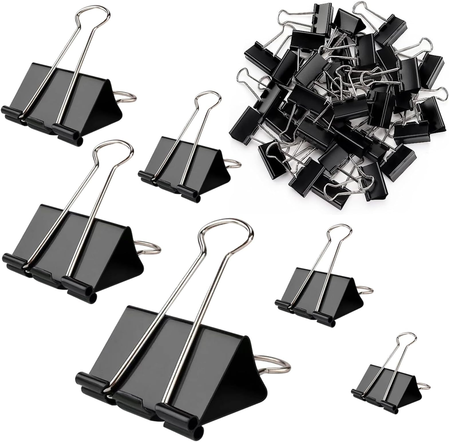 Dstelin Binder Clips Paper Clamps Assorted Sizes 100 count