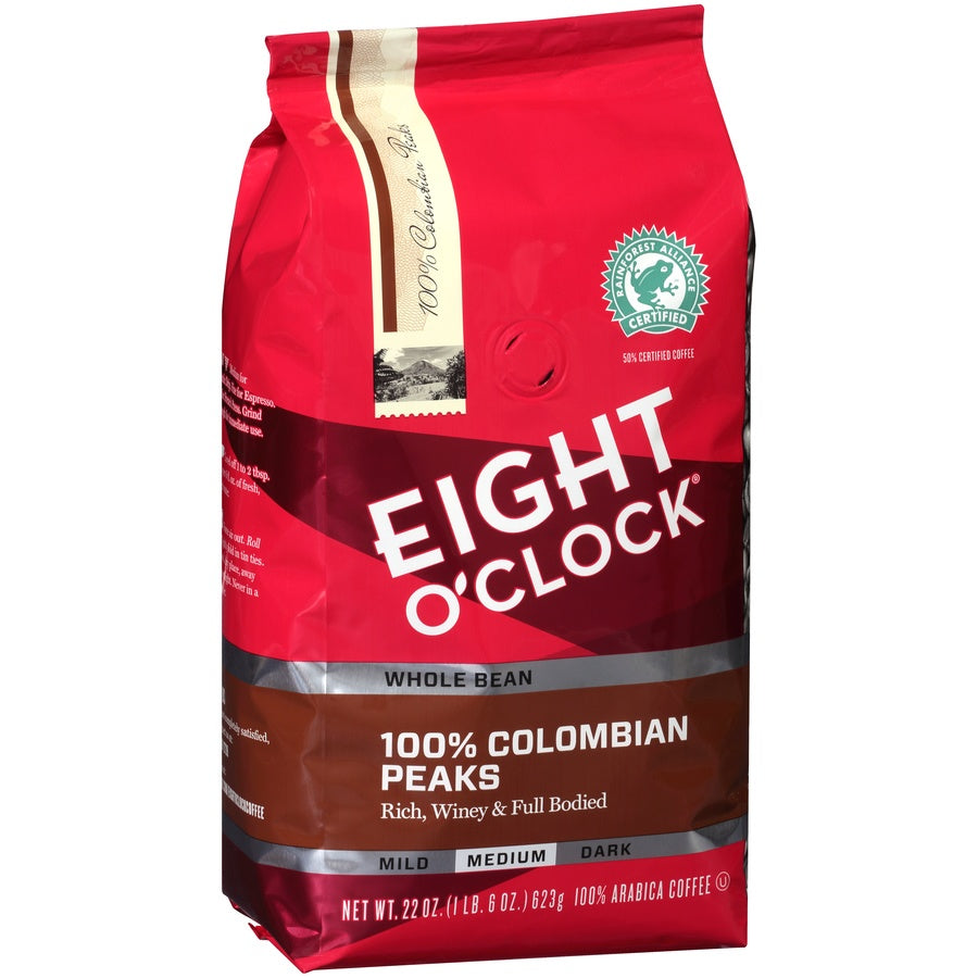 Eight O'Clock Whole Bean Columbian 22 oz