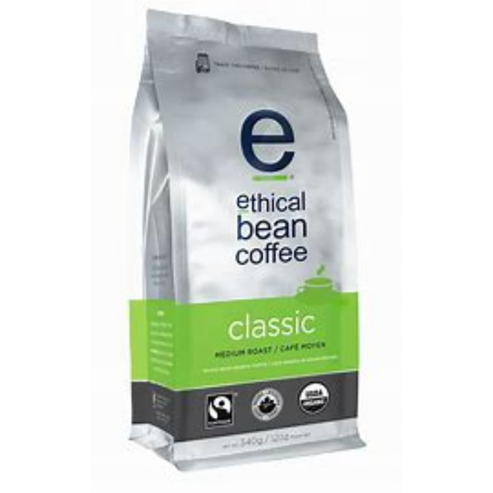 Ethical Bean Fairtrade Organic Coffee, Classic Medium Roast, Whole Bean Coffee (12 Oz Bag), Classic Medium Roast, 0.75 Lb