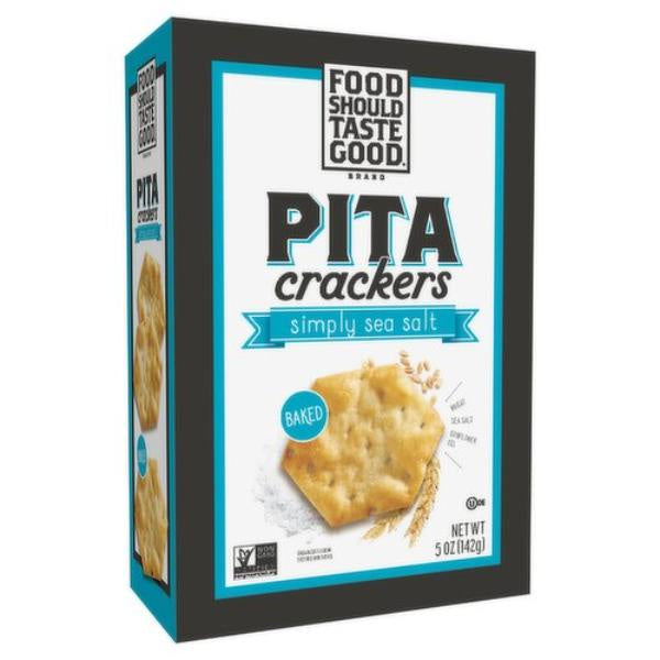 Food Should Taste Good Pita Crackers, Sea Salt 5oz