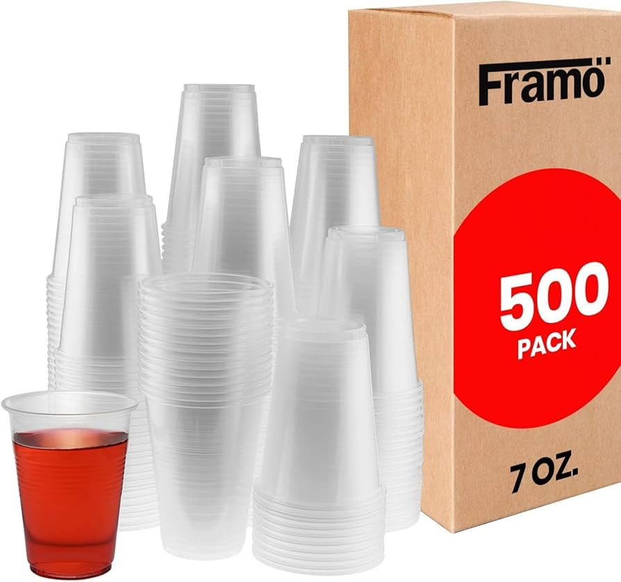 Framo Disposable Plastic Cups, 7 oz 500 Pack