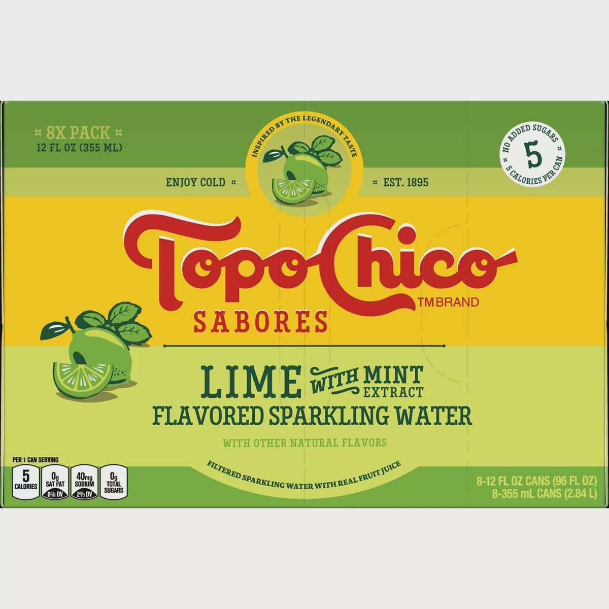 Topo-Chico Lime with Mint Sparkling water 8pk