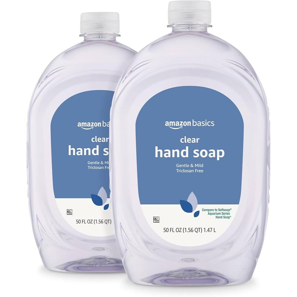 Gentle & Mild Clear Liquid Hand Soap Refill, Triclosan-Free, 50 Fl Oz (Pack of 2)