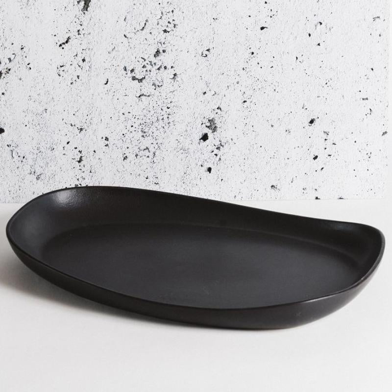 Gharyan Stoneware Serving Platter Black 10 x 16