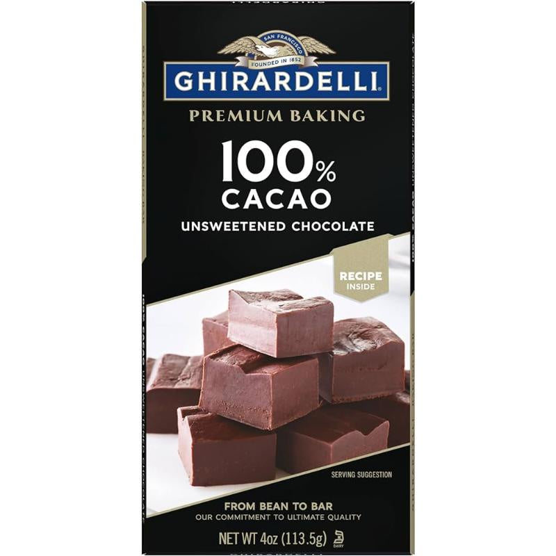 Ghirardelli Unsweetened Chocolate 100% Cacao Baking Bar 4oz