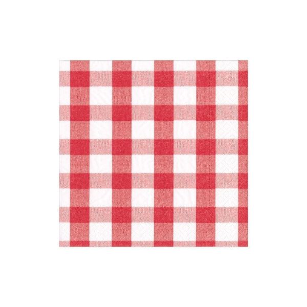 Gingham Red Cocktail Napkin