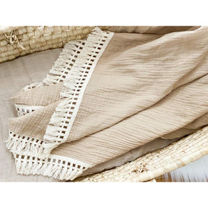 Harp Angel Fringe Swaddle Blanket