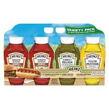 Heinz Ketchup, Relish, Mustard Grill Pack, 4-count