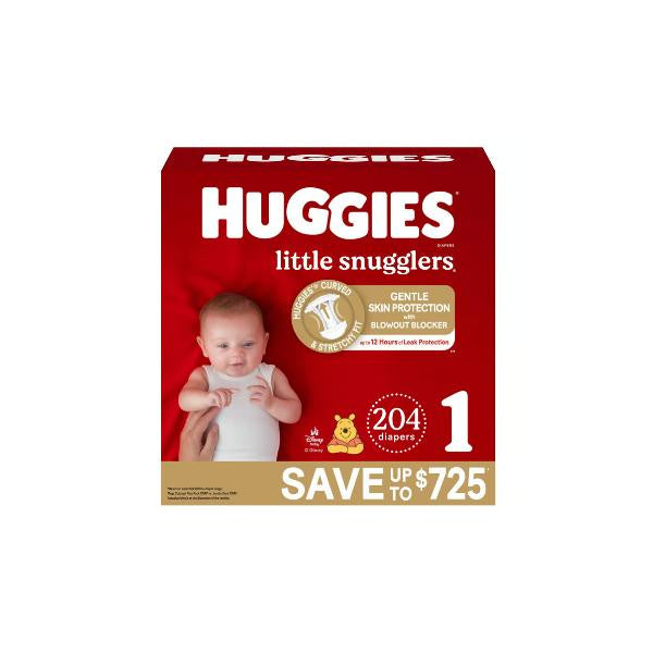 Huggies Little Snugglers, Size 1, 204ct (preorder)