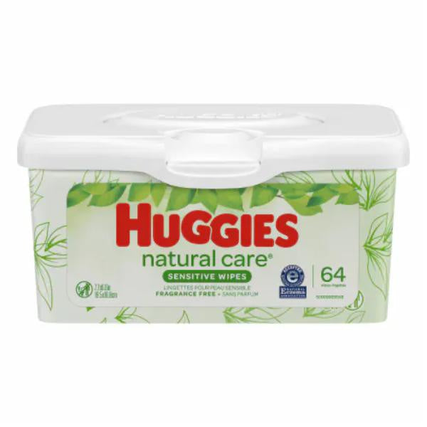 Huggies Natural Care Sensitive Baby Wipes, Fragrance Free, 64ct