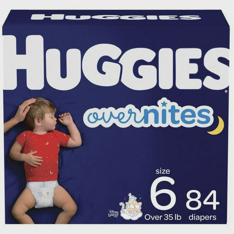 Huggies Overnites Nighttime Baby Diapers, Size 6, 84ct (preorder)