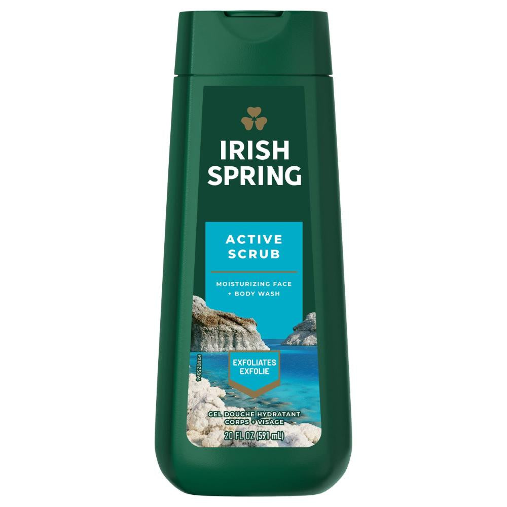 Irish Spring Active Scrub Moisturizing Face & Body Wash 20oz