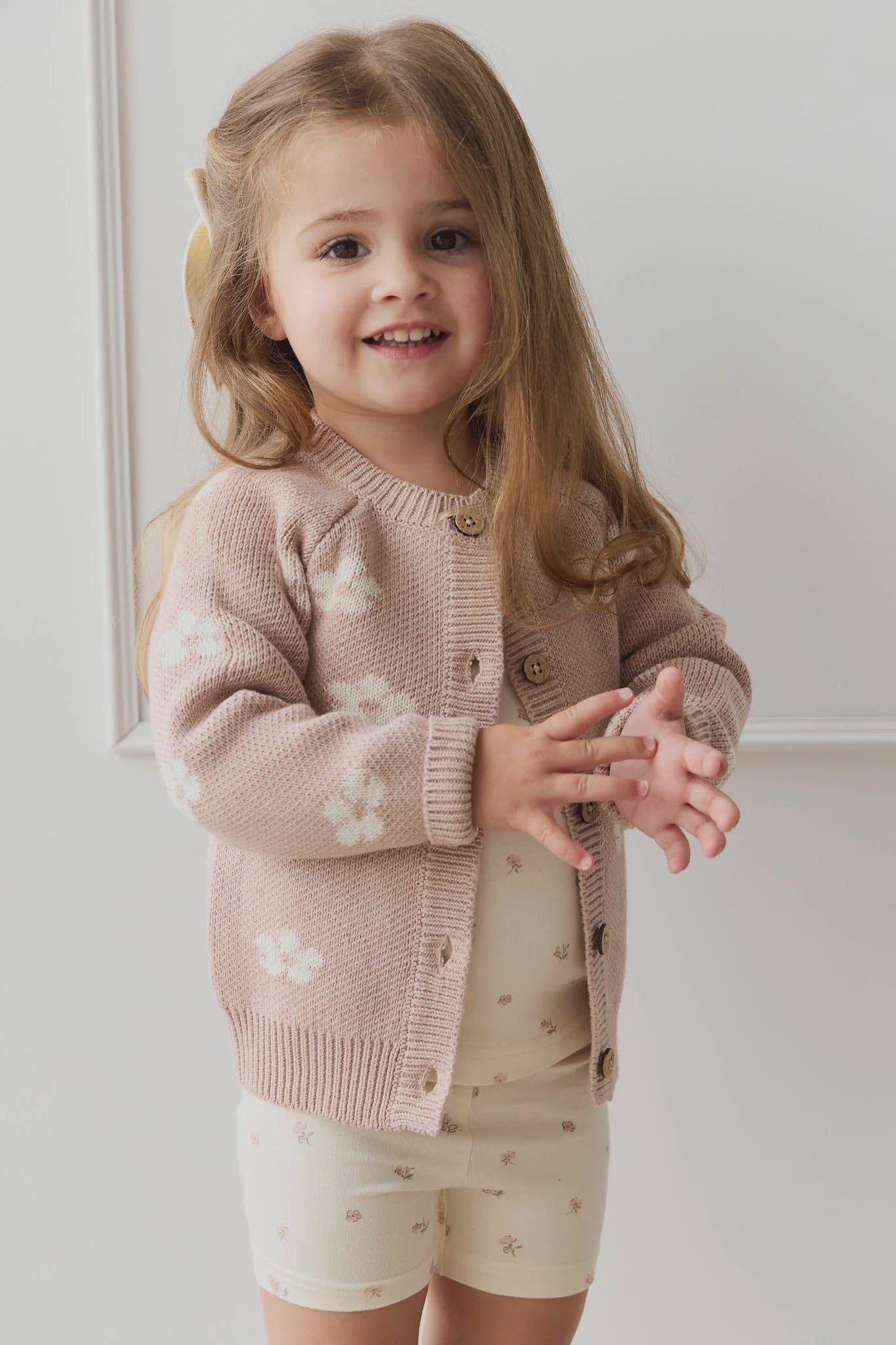 Harper Cardigan - Frankie Knit Rose, 3yr