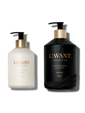L'AVANT Hand Lotion + Hand Soap Bundle, Fresh Linen, 10 oz/16 oz