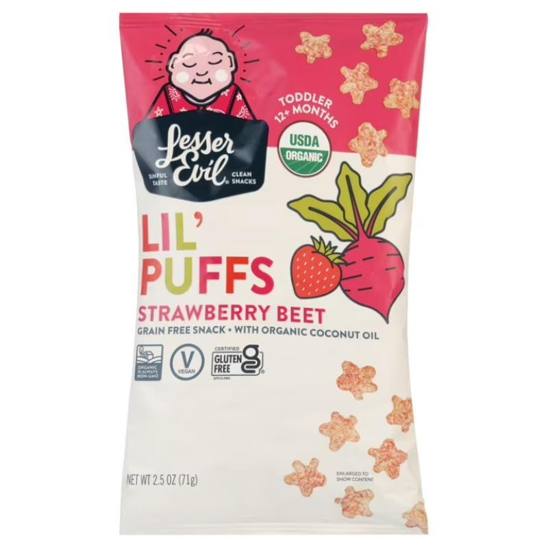 Lesser Evil Lil' Puffs Strawberry 2.5oz,