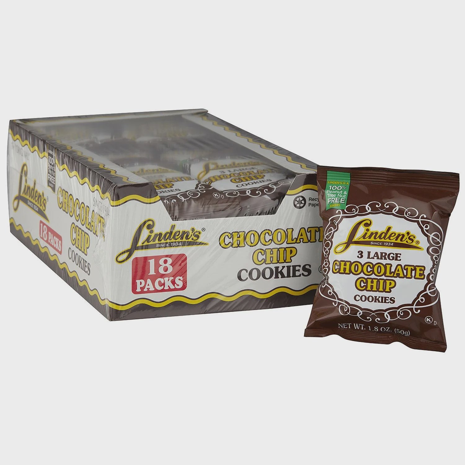 Linden's Chocolate Chip Cookies, 1.8oz, 18 ct.