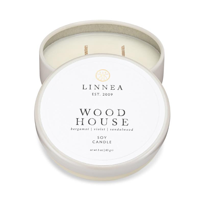 Linnea Wood House Petite Candle Tin - 3 oz