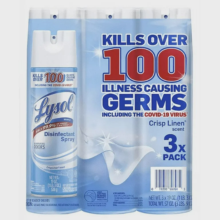 Lysol Disinfectant Spray, Crisp Linen Scent 19 oz., 3 pk. (BPO)