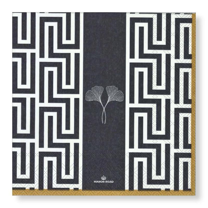 Manor Road Ginko Navy Luncheon Napkins 20ct