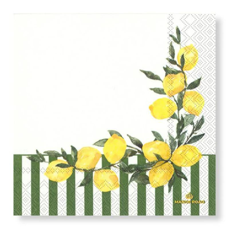 Manor Road Limoncello Cocktail Napkins 20pk