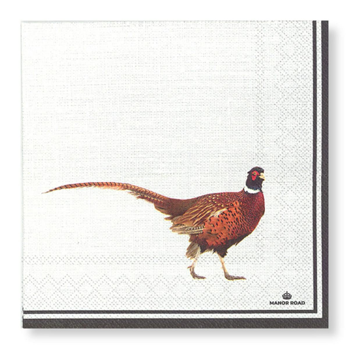 Manor Road Pheasant Luncheon Napkins 20pk