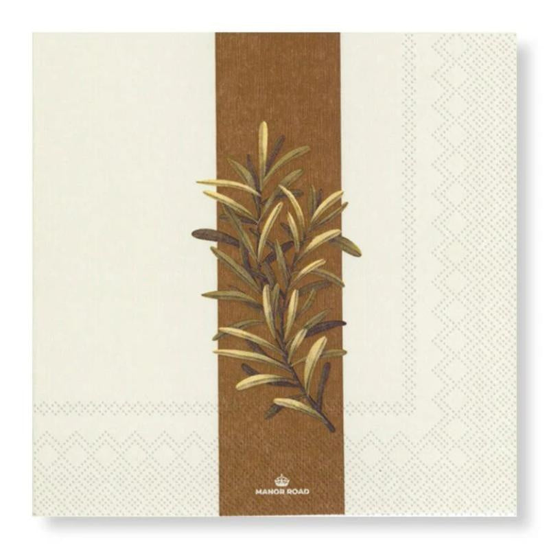 Manor Road Rustic Rosemary Dinner Napkins 20pk