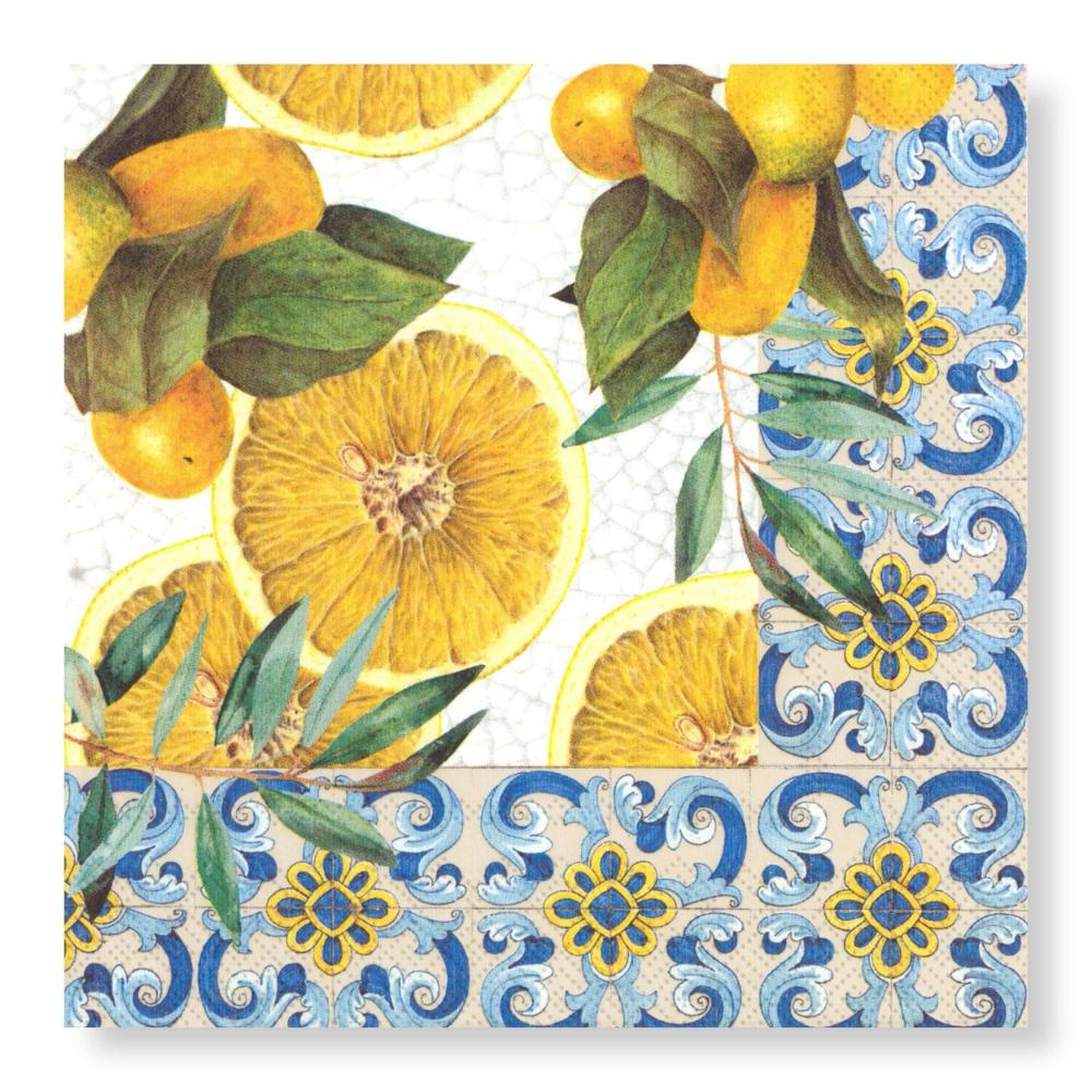 Manor Road Mediterranean Tile Cocktail Napkins 20pk