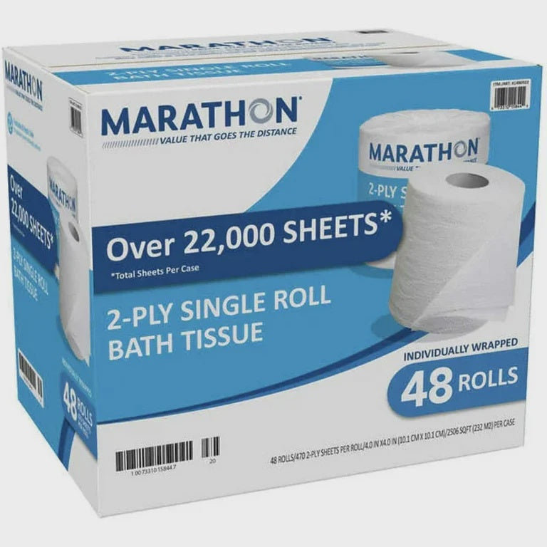 Marathon Bath Tissue, 2 Ply, 470 Sheets, 48 Rolls