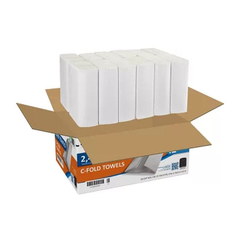 Marathon C-Fold 1-Ply Paper Towels, 10" x 13", White (200 towels/pk., 12 pks.)