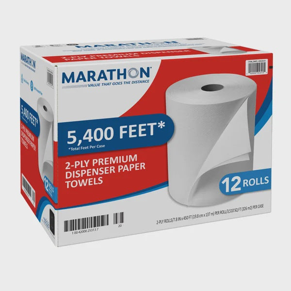 Marathon Paper Towel, 450 ft Rolls, 12-count