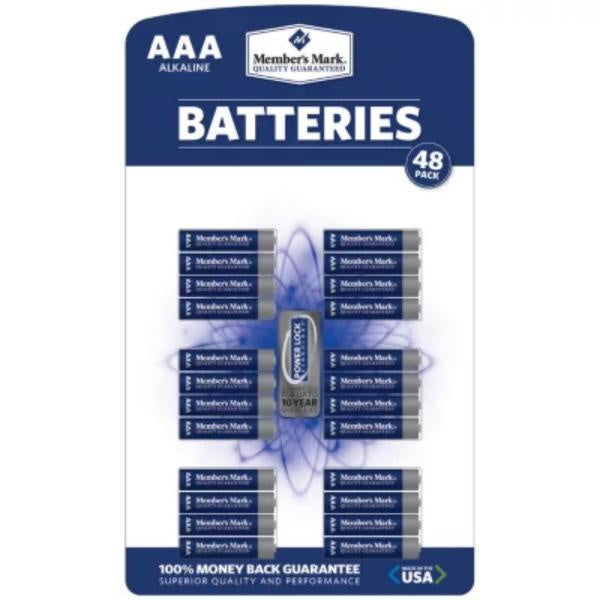 Member's Mark Alkaline AAA Batteries 48pk