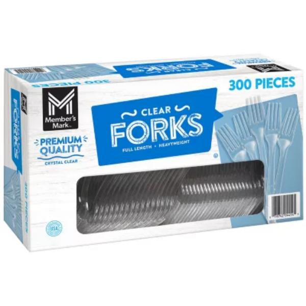 Member's Mark Clear Plastic Forks, 300 ct