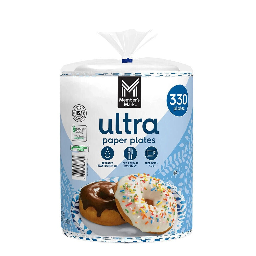 Member's Mark Ultra Dessert/Snack Paper Plates 6.875", 330 ct. (BPO)