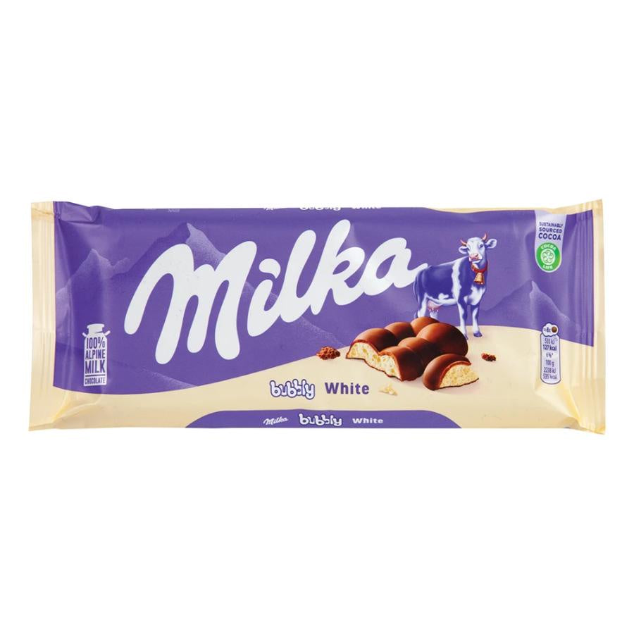 Milka White Bubbly Chocolate Bar 3.25oz