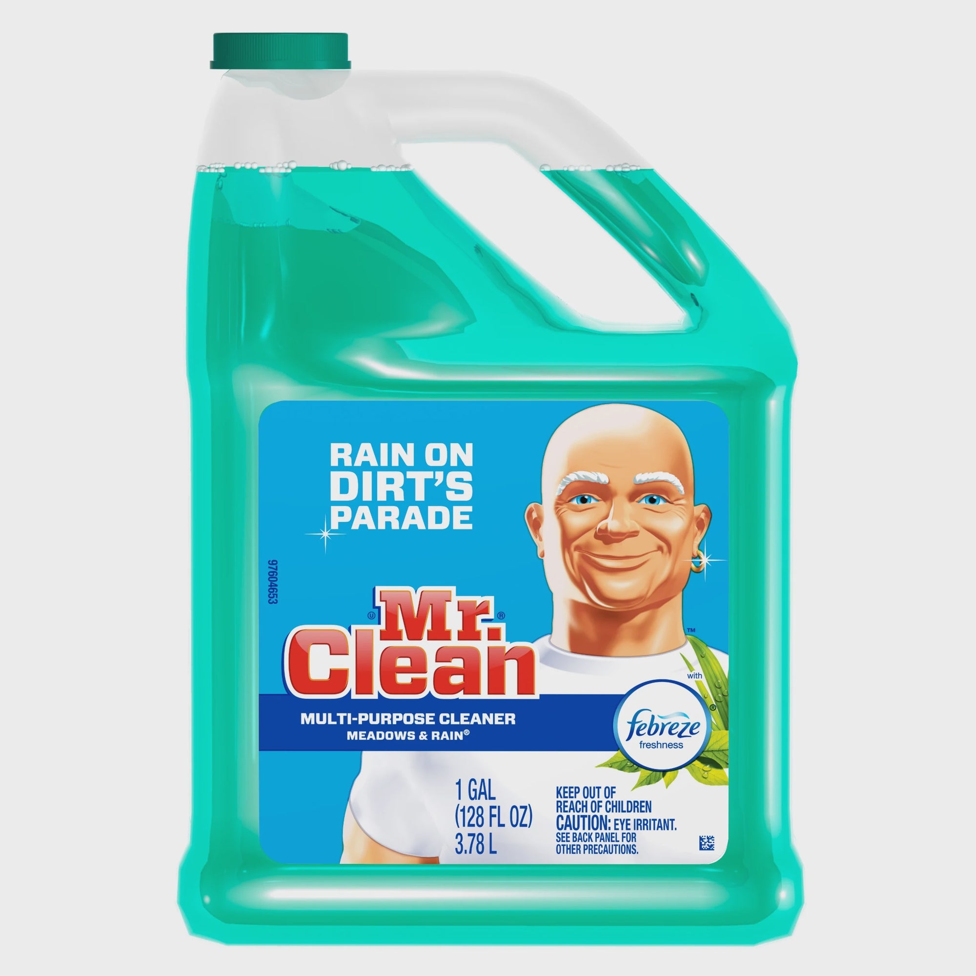 Mr. Clean Multipurpose Cleaning Solution with Febreze Bottle Meadows & Rain Scent, 128 fl oz