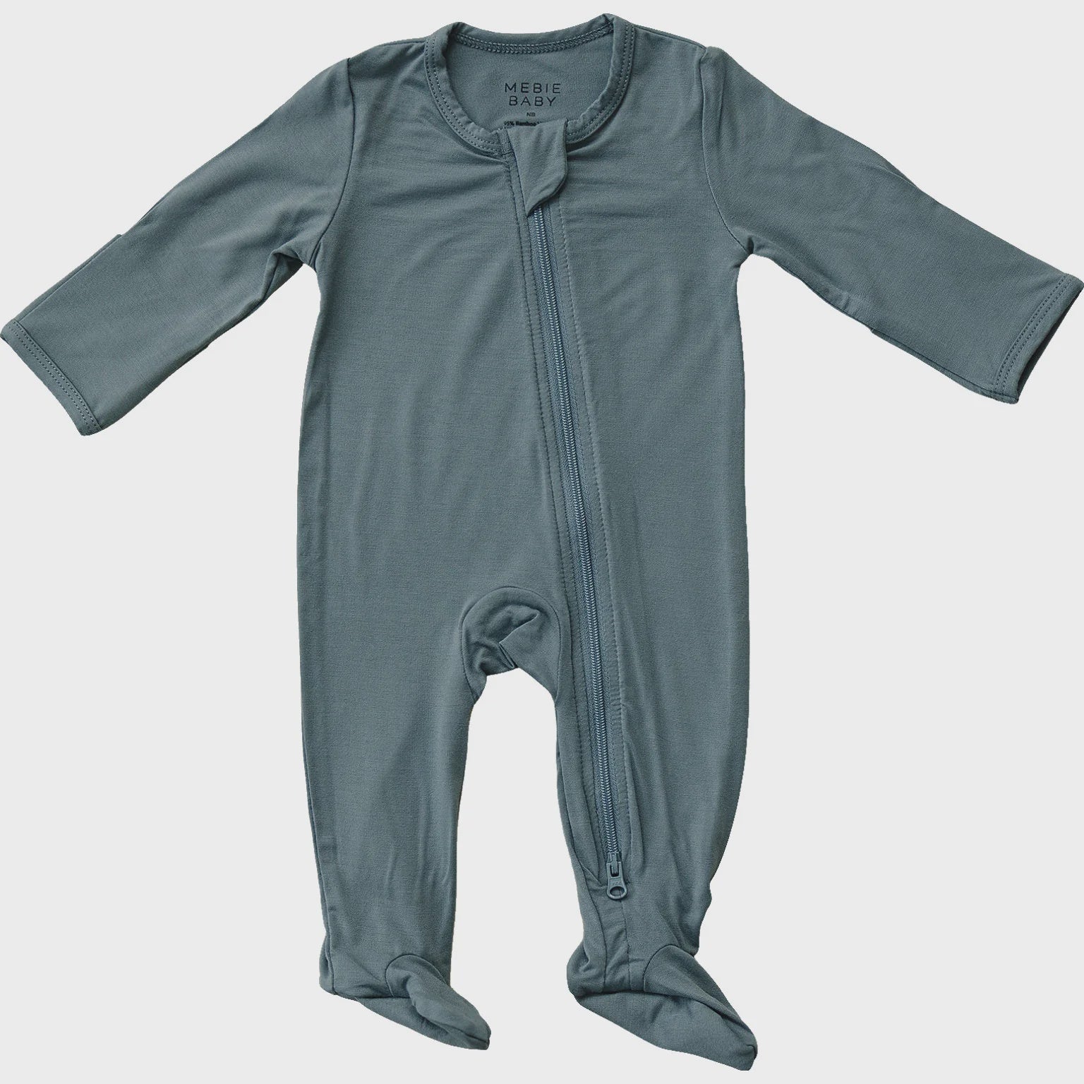 Dusty Blue Bamboo Zipper, 3-6m