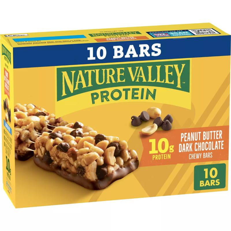 Nature Valley Protein Dark Chocolate Peanut Butter Bars, 10ct, 14.02oz