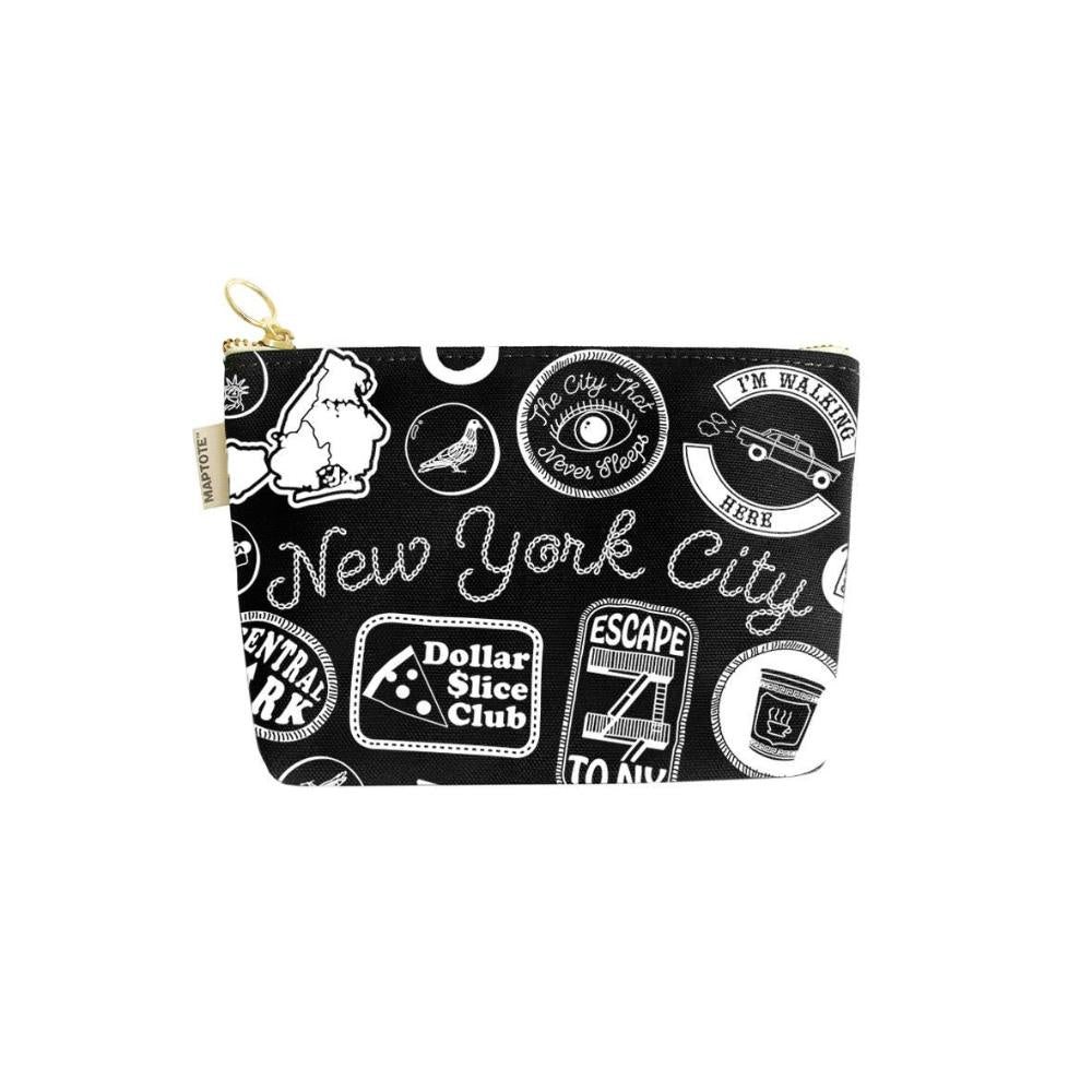 New York City Pins & Patches Zipped Pouch - Black