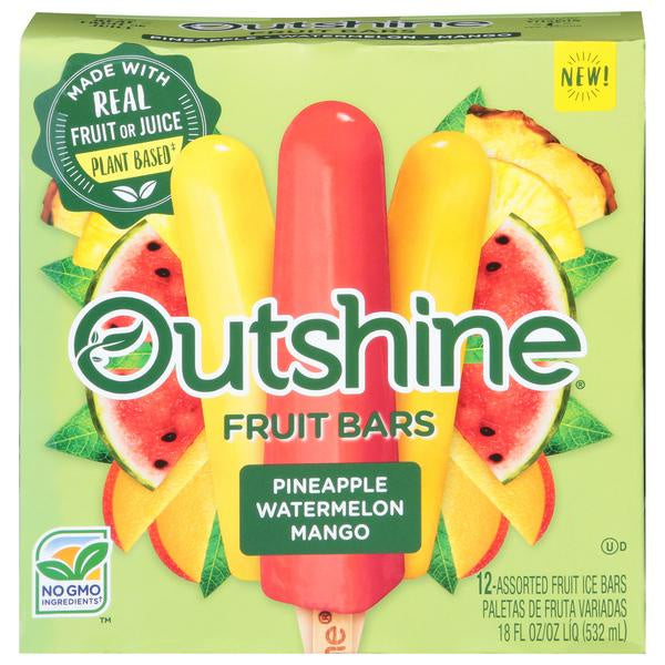 Outshine Pineapple, Watermelon, Mango Ice Bars, 12ct