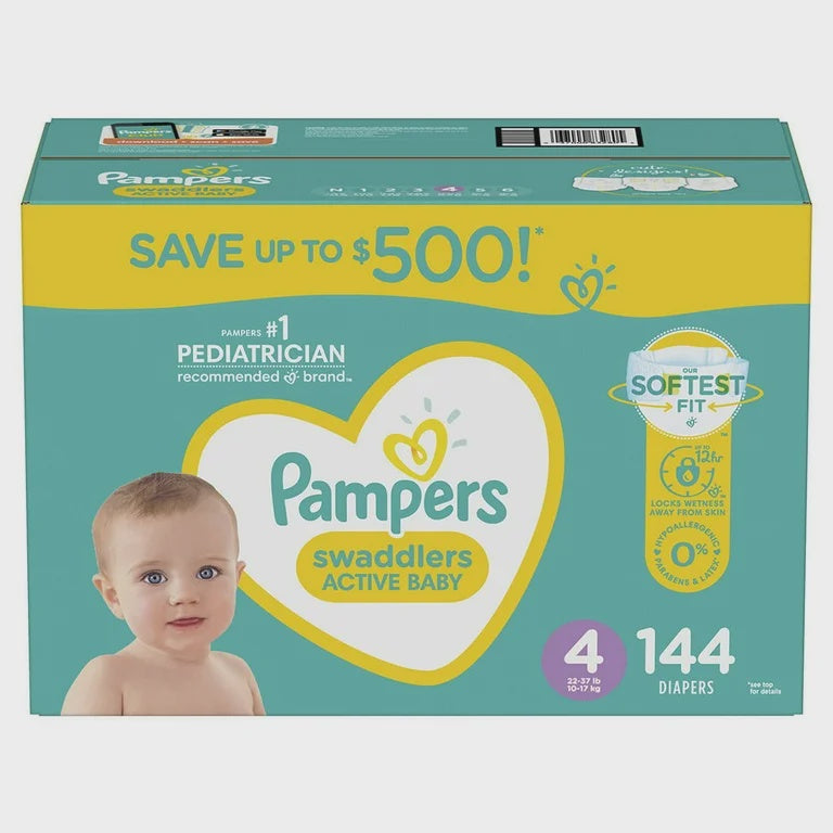 Pampers Swaddlers, Size 4, 144ct (preorder)