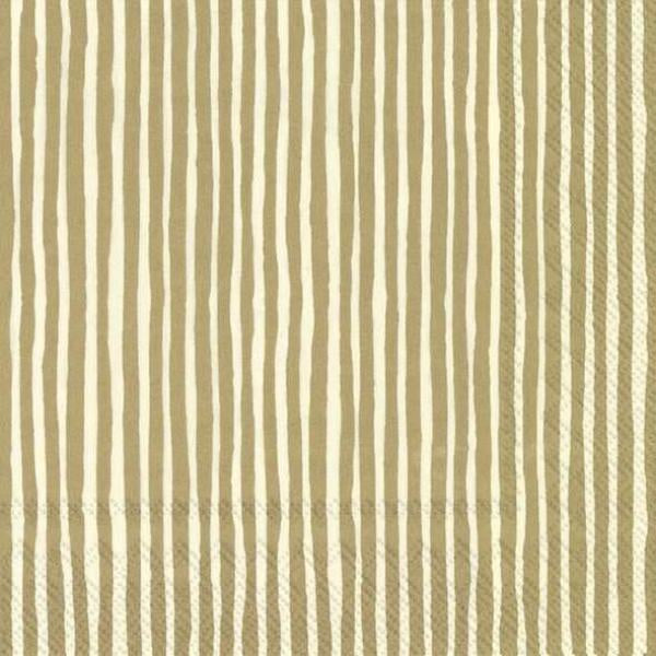 Paper Cocktail Napkin,  Varvunraita Gold 20pk