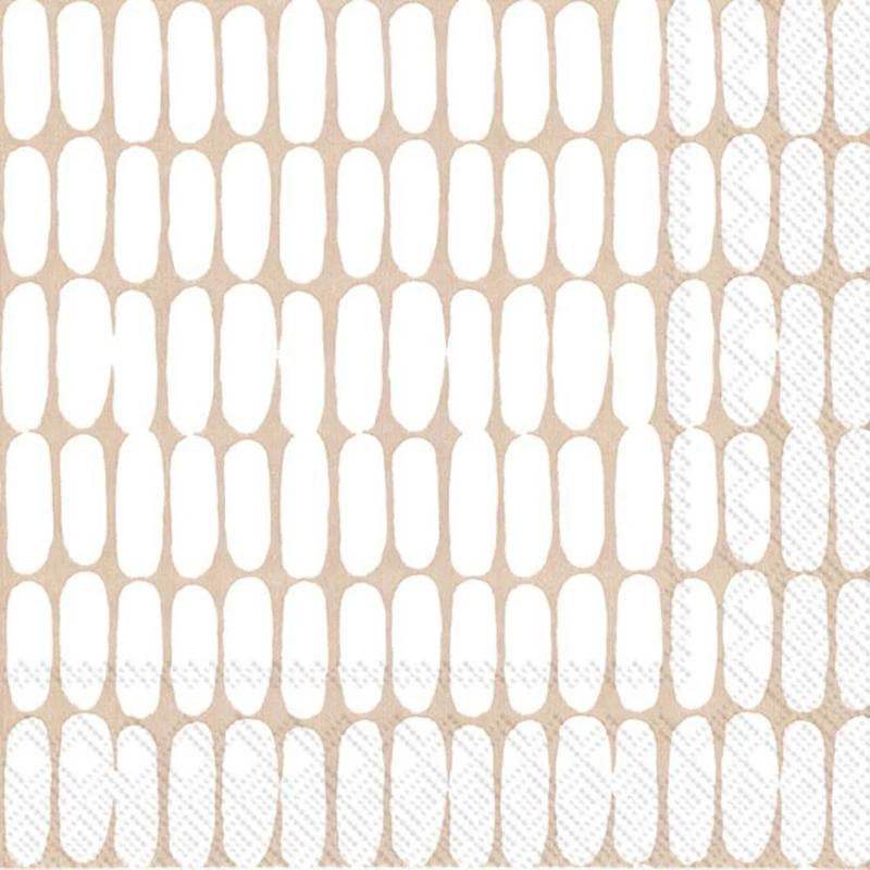Paper Cocktail Napkins, Alku Cream Christmas 20pk