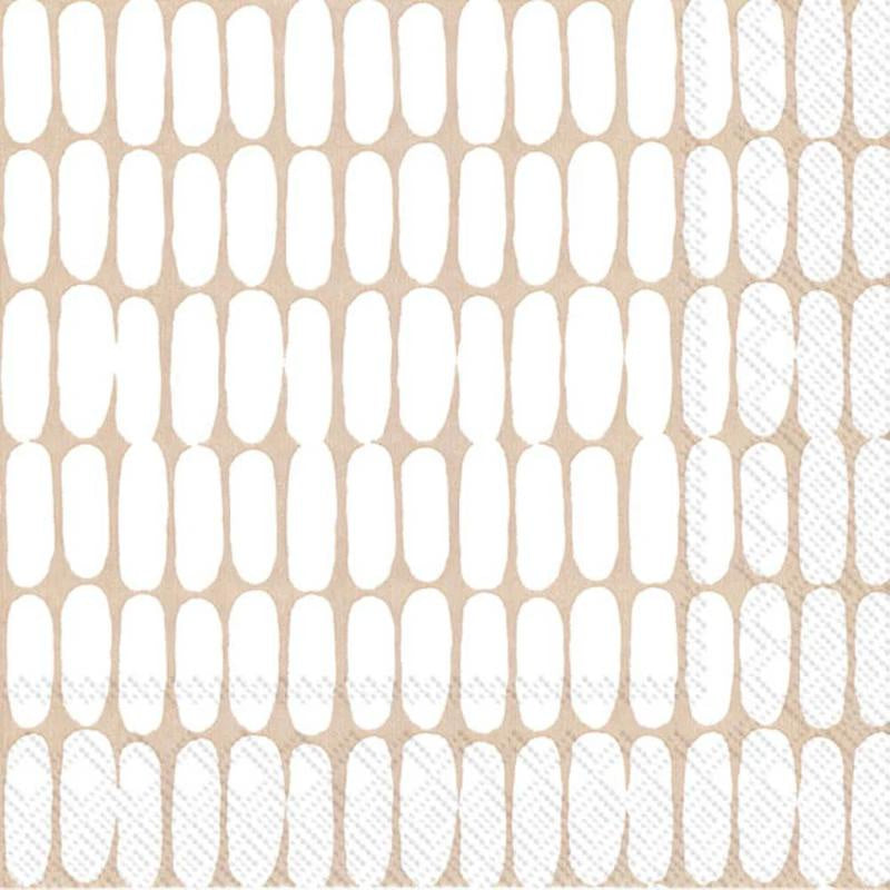 Paper Cocktail Napkins, Alku Cream Christmas 20pk