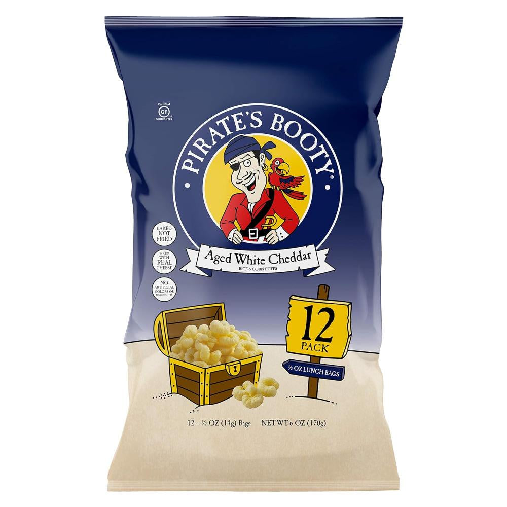 Pirate's Booty Aged White Cheddar Snack Pack .5oz, 12ct