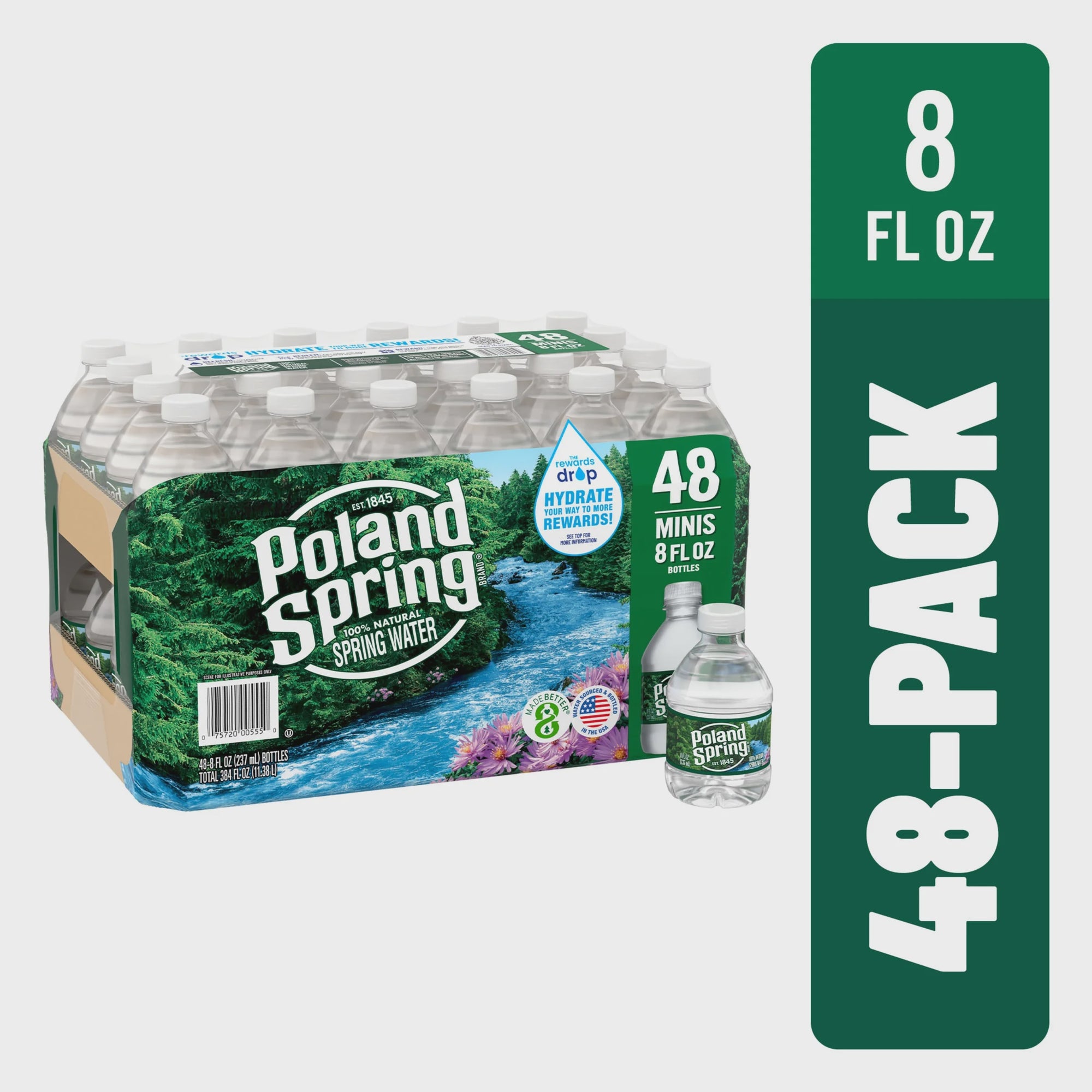 Poland Spring Natural Spring Water, 8 fl. oz, 48 pk