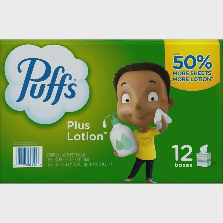 Puffs Plus Lotion Tissues, 12/case